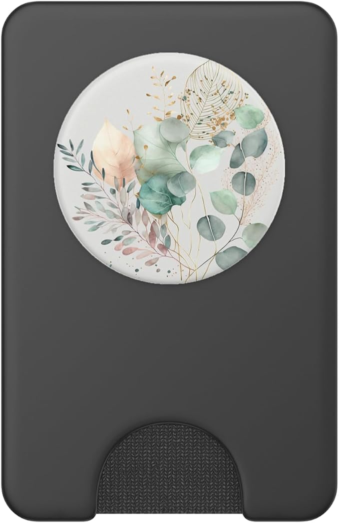 Botanical Watercolor Eucalyptus Leaves Green Blossom Flowery PopSockets Adhesive PopGrip