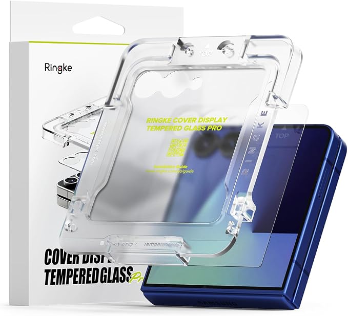 Ringke for Samsung Galaxy Z Flip 7 Screen Protector [Tempered Glass Pro] | Cover Display Tempered Glass Pro 2 Pack Super Easy to Install Case Friendly Protector for the Outer Display
