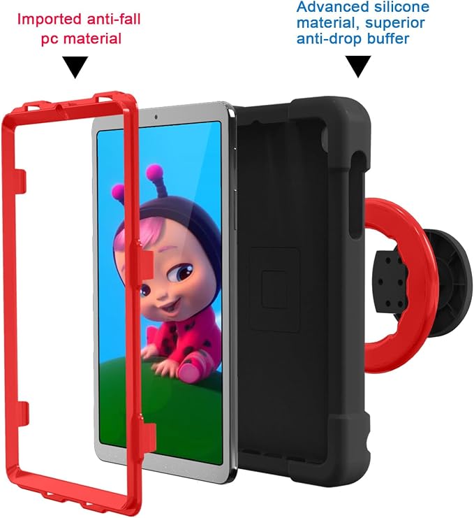 AKABEILA Compatible with Amazon Fire HD 8 2020/2022 Tablet Case，Rugged Kids Case with Stand Lightweight Shockproof Kids Friendly Tablet Cover Black