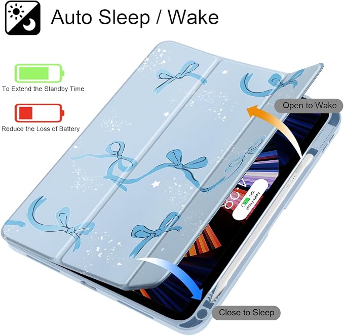 Tuiklol Case for iPad Air 11 Inch M4 2026 / Air 11 Inch M3 2025 / Air 11 Inch M2 2024 / iPad Air 10.9 Inch 2022 2020 Buit in Pencil Holder with Shockproof Cover Clear Transparent Back Black Flower