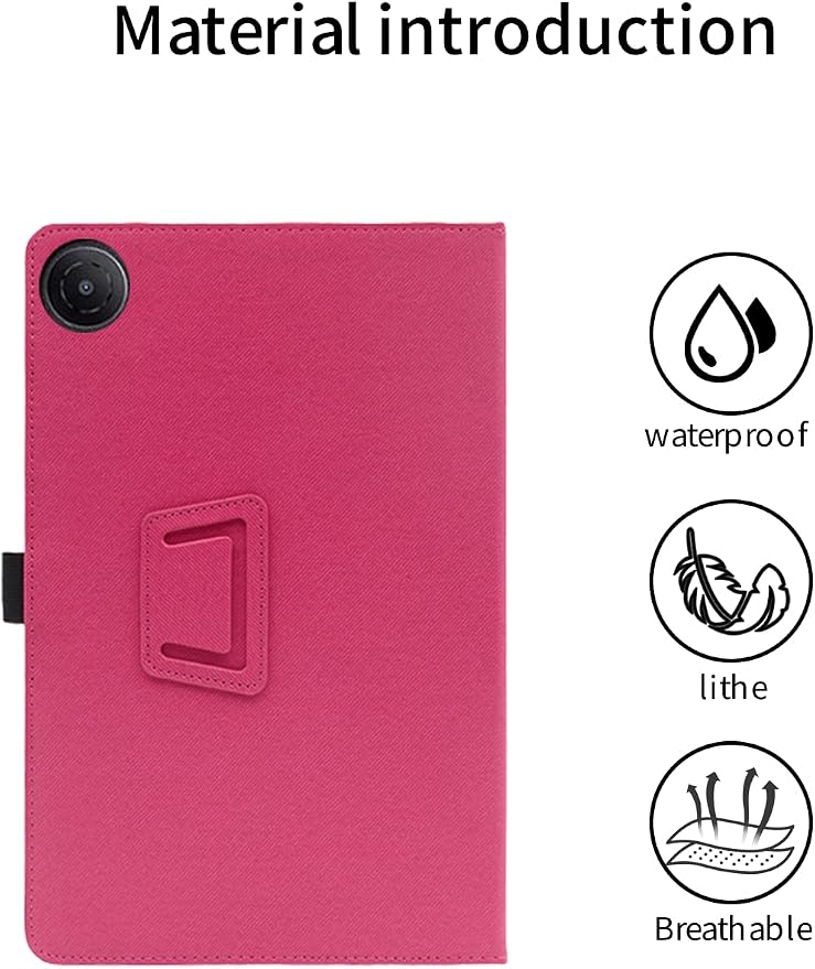 Case for TCL TAB 8 Gen 2 8.7 inchFolding Stand ProtectiveBOVUGAC Case Cover with Pencil HolderWrist StrapFull ProtectionPremium PUScratch Resistant(Black)
