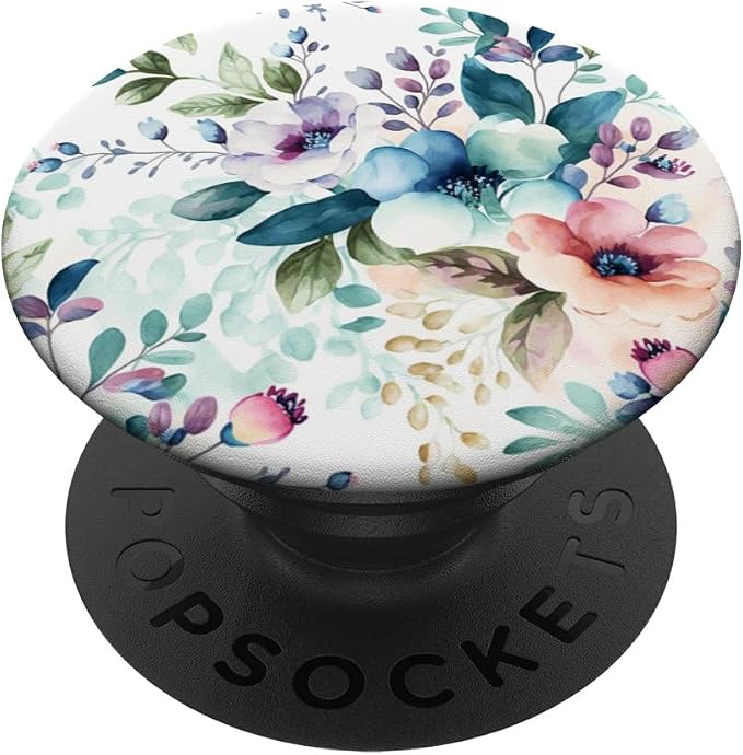 Botanical Watercolor Floral Pattern Design PopSockets Adhesive PopGrip
