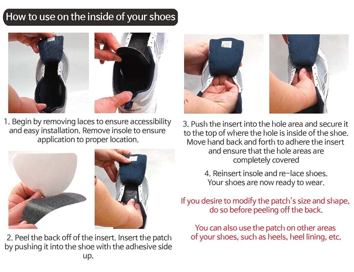 Circle Shape Shoe Hole Prevention Repair Patches/Inserts for 12 Holes (Black)