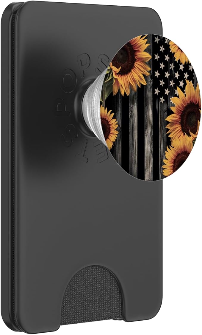 Rustic American Flag | Sunflower Country Design PopSockets Adhesive PopGrip