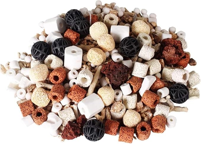 GOLDEAL Bio Balls Ceramic Rings Set, Aquarium Biological Filter Media