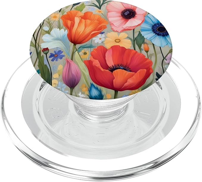 Blooming Wild Spring Garden Flowers Grasses Florals Leaves PopSockets PopGrip for MagSafe