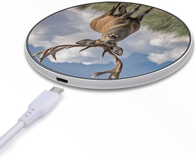 Elk Wireless Charger 10W Portable Fast Wireless Charging Pad Compatible with Phone Slim Charging Station Lightweight Charger Mat Charging Block for Travel Home Office