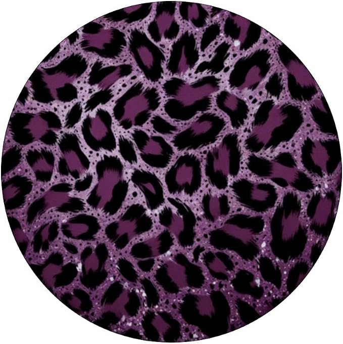 Purple Leopard Illustration Animal Print PopSockets PopGrip for MagSafe
