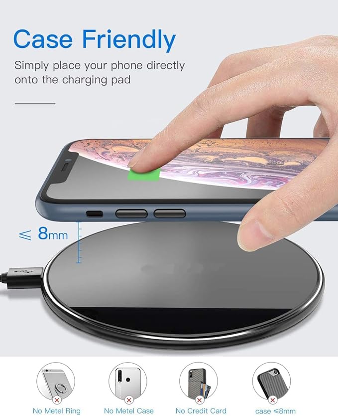 15W Wireless Charger Fast Charging Pad Compatible with T-Mobile REVVL 7 PRO 5G (ONLY for 7 PRO) Slim Quick Charge