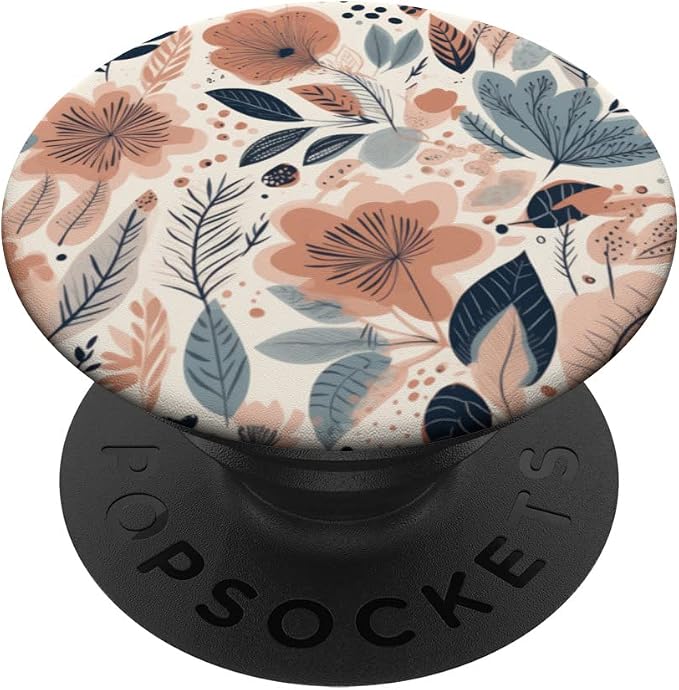 Boho Cream Aesthetic Neutral Floral Wild Flower Pattern PopSockets Adhesive PopGrip