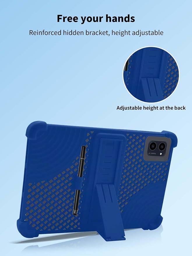 Case for CFVOCUY TS-EM101A Tablet 10.1inchNOUKAJU Tablet Protection Case(with Pen)Adjustable BracketSoft SiliconeSilicone Protection Cover for CFVOCUY EM101A(Blue)