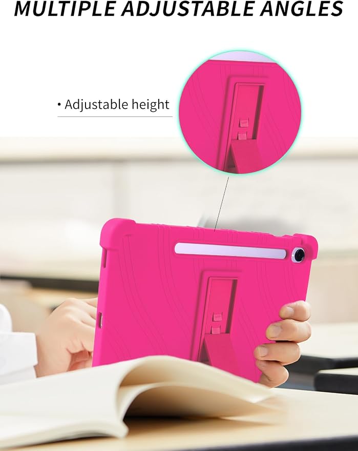 Case for Samsung Galaxy Tab S11 Tablet 11 inchWUNIAK Shock Proof Lightweight Stand Rubber Shell Protective CoverKids Friendly Soft Silicone Adjustable Stand CoverBlue