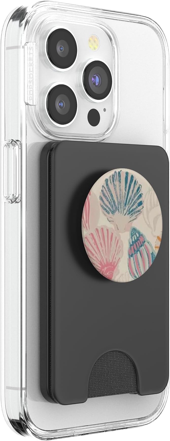 Pink Sea Shell Art PopSockets PopWallet for MagSafe