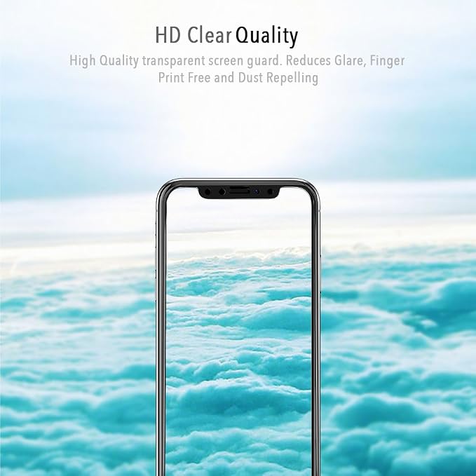 Zizo Full Glass Compatible with iPhone X Tempered Glass Screen Protector 9H Hardness - iPhone Xs Tempered Glass Screen Protector