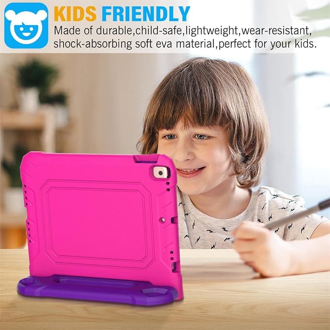 SUPLIK Kids Case for iPad 9th/8th/7th Generation -10.2 inch 2021/2020/2019 Built with Screen Protector Durable Shockproof Handle Stand Case for Apple iPad Gen 9/8/7 Black