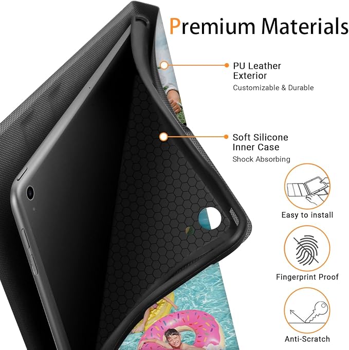 Custom Case for iPad Air 3rd Generation 2019 / iPad Pro 2017 10.5 inch Personalized Customized Picture Logo Text Name PU Leather Tablet Cover Premium Folio Flip Stand Case Auto Wake/Sleep