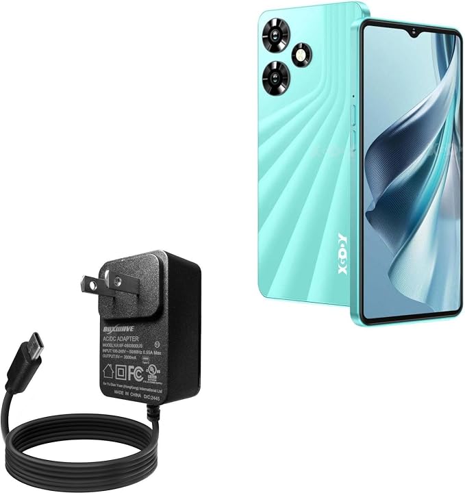 BoxWave Charger Compatible with Xgody 13 Pro - Wall Charger Direct (15W) Rapid Charge Your Device with Built-in 3ft Cable