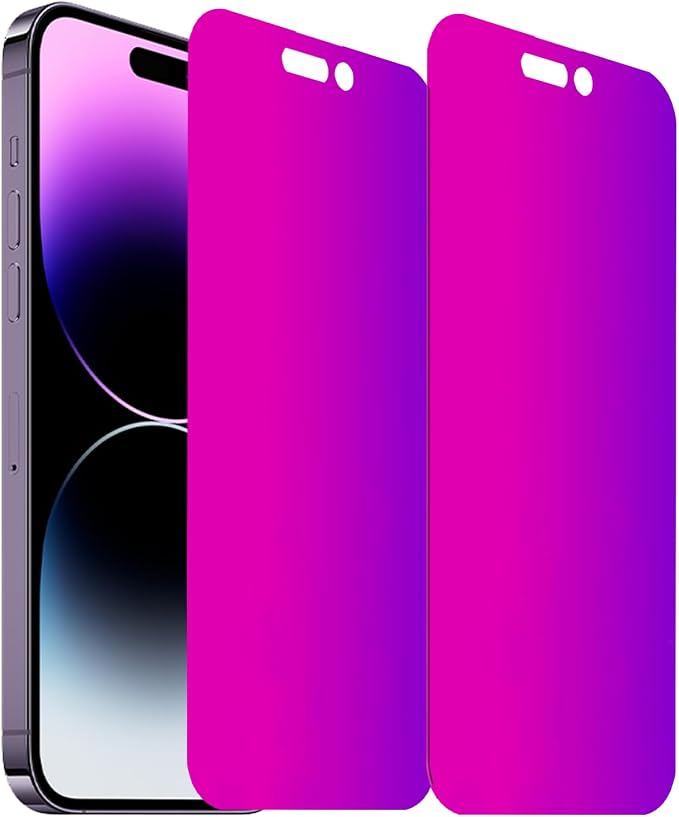 2 Pack Anti-Blue Privacy Tempered Glass for iPhone 11 / iPhone XR Anti-Spy Screen Protector Film Electroplated Gradient Colorful 6.1 inch
