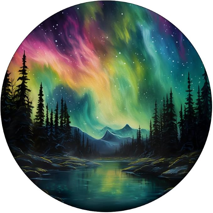 Northern Lights Aurora Borealis | Forest Stars PopSockets Adhesive PopGrip