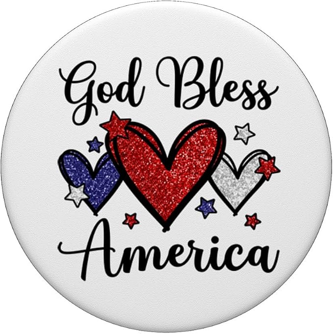 God Bless America Patriotic USA Flag Colors For Christians PopSockets Adhesive PopGrip