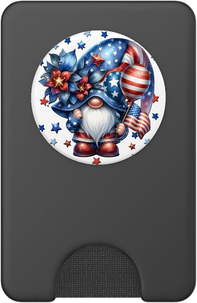 Red White And Blue Gnome Accessories For Independence Day PopSockets Adhesive PopGrip