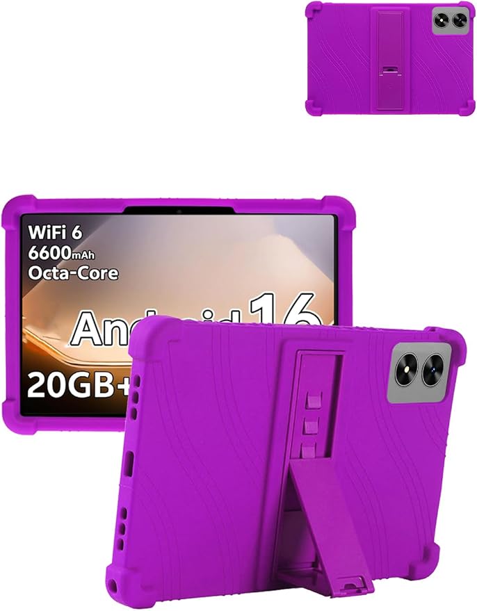 for SHARECLOUD P10_T (10.1 Inch) Android 16 Tablet Protective case ZBAGUG Shockproof Lightweight Silicone Protective Cover with Stand Child-Friendly Protection Easy to Clean Design Black.
