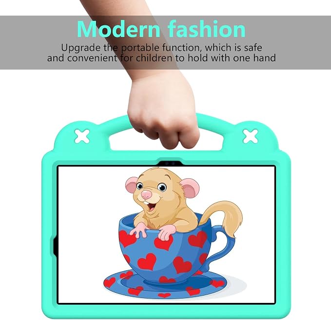 YRH Case for Samsung Galaxy Tab S10 Lite/Tab S10 FE/S9 FE 10.9'' with Handle Stand Kids EVA Shockproof Cover Blue