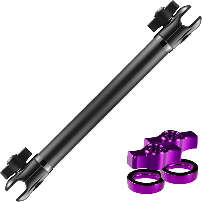 Tackform 10 Long 20mm Ball and Socket Arm DuraLock 20 Series Aluminum Tube Arm | Dual 20mm Sockets and Optional Anti-Theft Knobs | Black