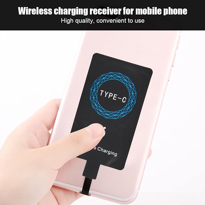 Type C Wireless Charger Adapter 2PCS Portable Charging Receiver for Type C Mobile Phone
