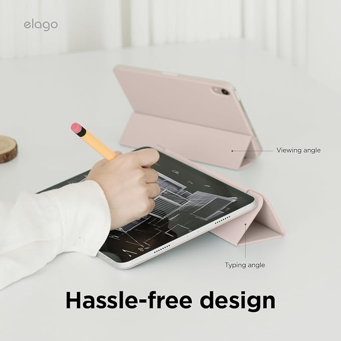 elago Magnetic Folio Case for iPad Pro 13-inch (M5 M4) | Back Plate can be Attached to Metal Materials Magnetic Back Plate Wake/Sleep Compatible with Apple Pencil 2 [Blue]