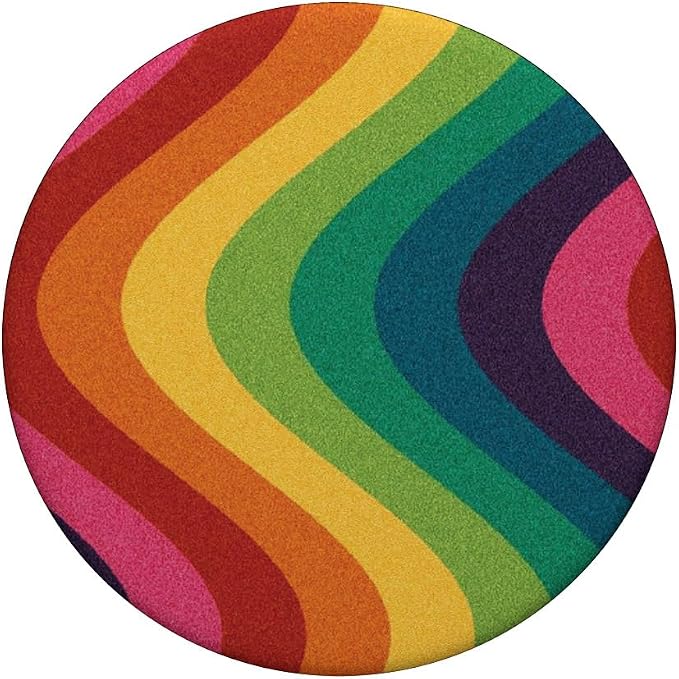 Rainbow Wavy Abstract Pattern PopSockets Adhesive PopGrip