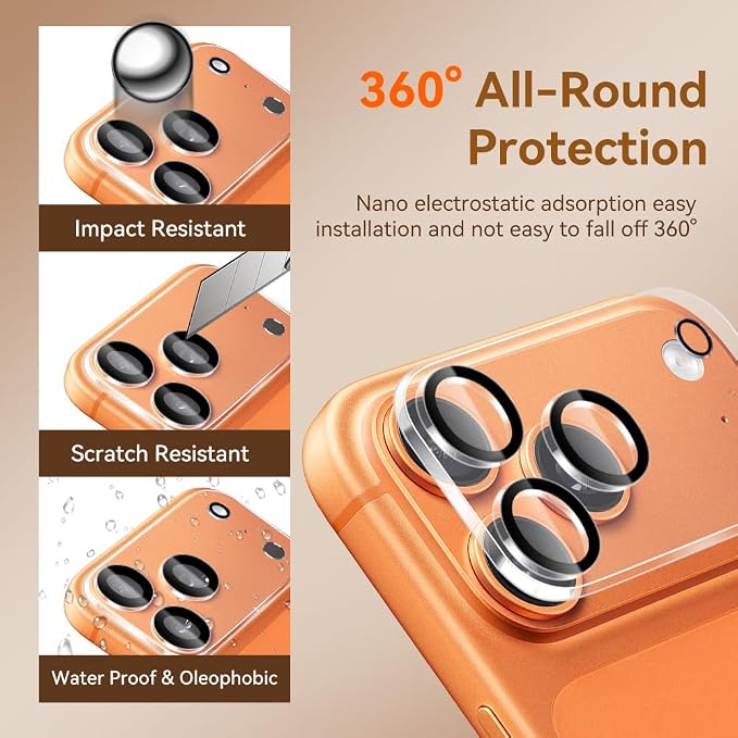 Camera Lens Protector for iPhone 13 Pro 6.1 &amp iPhone 13 Pro Max 6.79H Tempered Glass，Ultra HD Scratch Resistance Easy to Install，Case Friendly，[Does not Affect Night Shots] 3-Pack