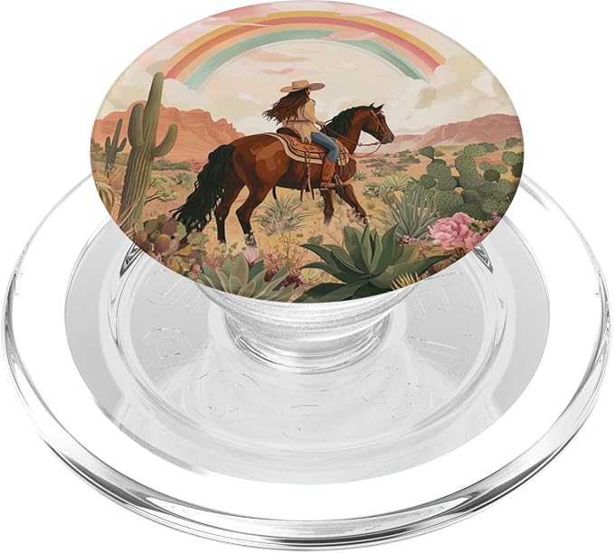 Aesthetic Western Cowgirl Riding Horse Vintage Country Theme PopSockets Adhesive PopGrip