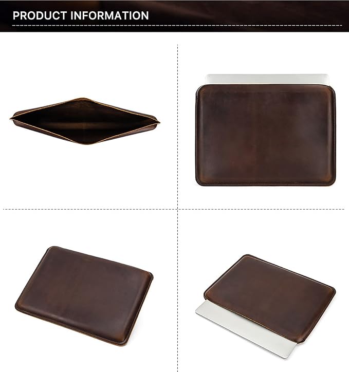 Top Grain Leather 12.9 Tablet Sleeve Slim Protector Vintage Design Fully Handmade Compatible with 12.9 iPad Pro 3/4/5/6 Gen Fits A2233 A2069 A2378 A2379 A2461 A2462 Coffee 12.9 Inch