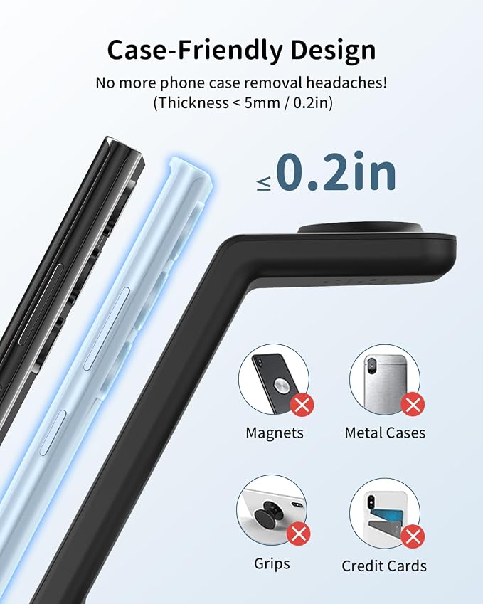 Wireless Charger for Samsung&ampAndroid: JoyGeek 3 in 1 Charging Station for S26/S25/S24/S23/S22/S21/S20/Note20/Z Fold&ampFlip Galaxy Watch8/7/6/5/4/3/Active2/1 Buds 3 Pro