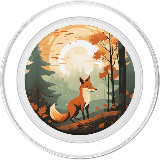 Retro Fox in an Autumn Forest PopSockets Adhesive PopGrip