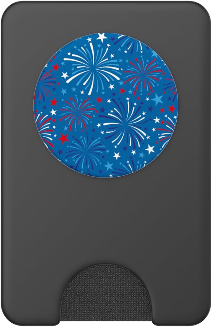 4th of July Patriotic Pattern Red White Blue Fireworks PopSockets Adhesive PopGrip