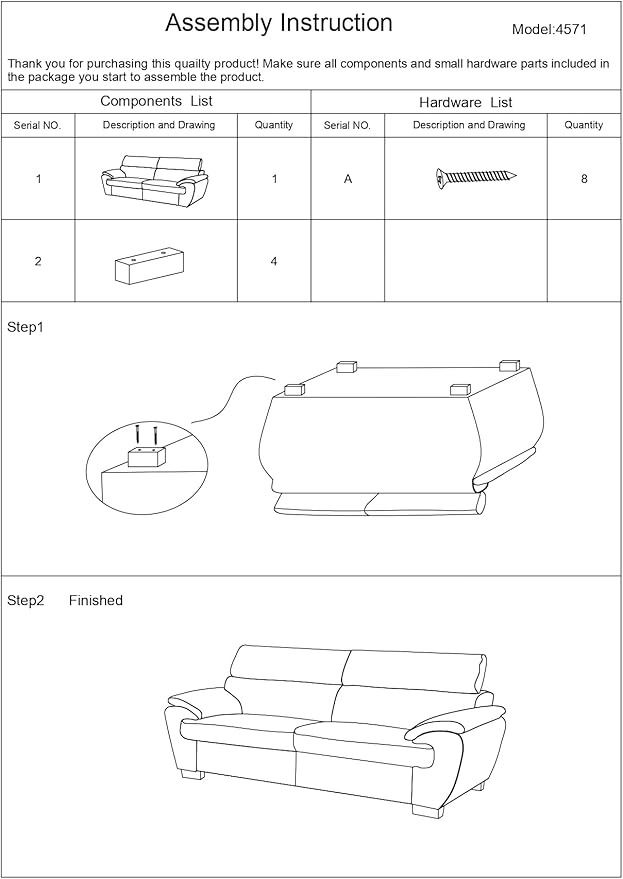 Blackjack Furniture 4571 Veal Collection Genuine Leather Couch for Living Room, Elegant Modern Design with Adjustable Headrests and Durable Wood Frame, Sofa, 86", White