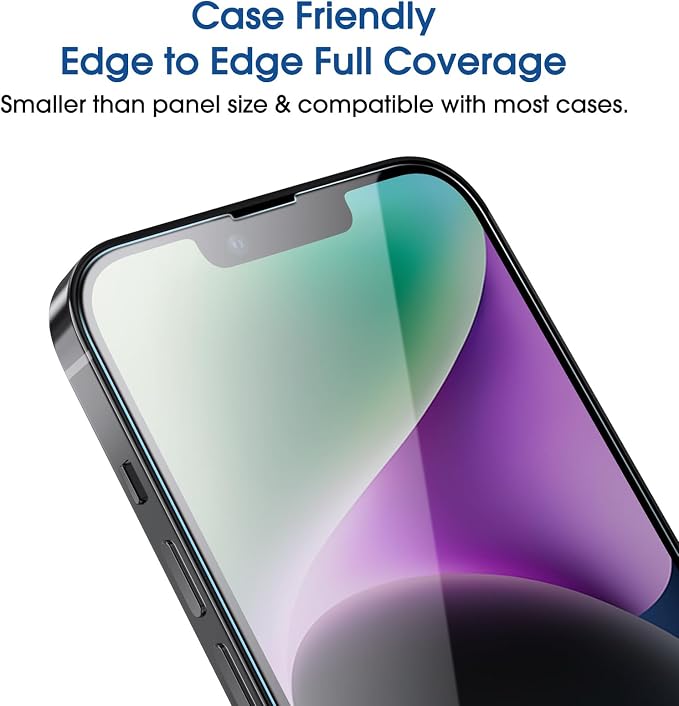 amFilm 2 Pack Magnetic OneTouch Compatible with iPhone 13 Pro Max 6.7/ iPhone 14 Plus 6.7 Screen Protector Tempered Glass Full Coverage with Easy Installation Kit (Magnetic &amp Reusable)