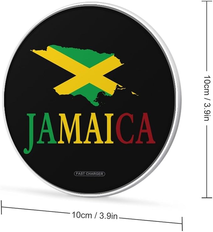 Jamaica Flag Map Wireless Charger Portable Charging Pad | LightweightAll Smartphone