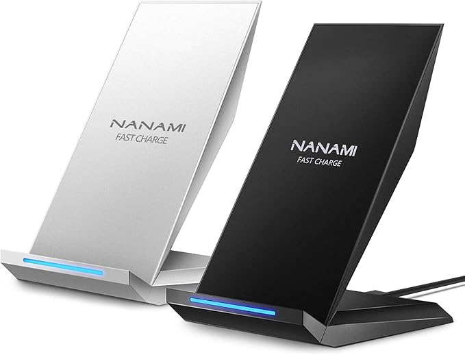 Fast Wireless Charger, [2 Pack] NANAMI Qi Certified Wireless Charging Stand for iPhone 16/16 Plus/16 Pro/16 Pro Max/15/14/13/12/12 Pro Max, Samsung Galaxy S24/S24 Ultra/S23/S22/S21/S20, Pixel 6/5/4XL