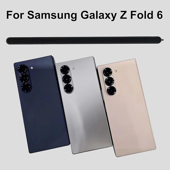 Z Fold 6 S Pen Fold Edition for Samsung Galaxy Z Fold 6 Stylus Pen for Galaxy Fold 6 Edition with Replacement Tips/Nibs+Card Pin (Black)