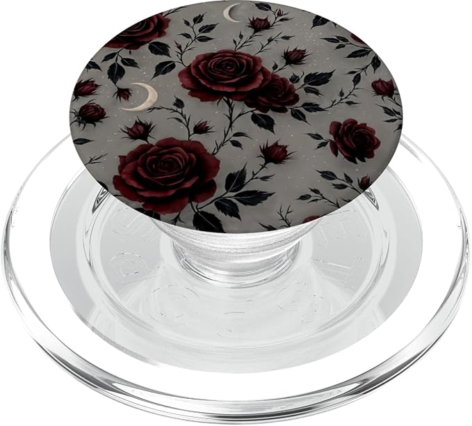 Dark Red Rose Floral Pattern PopSockets Adhesive PopGrip