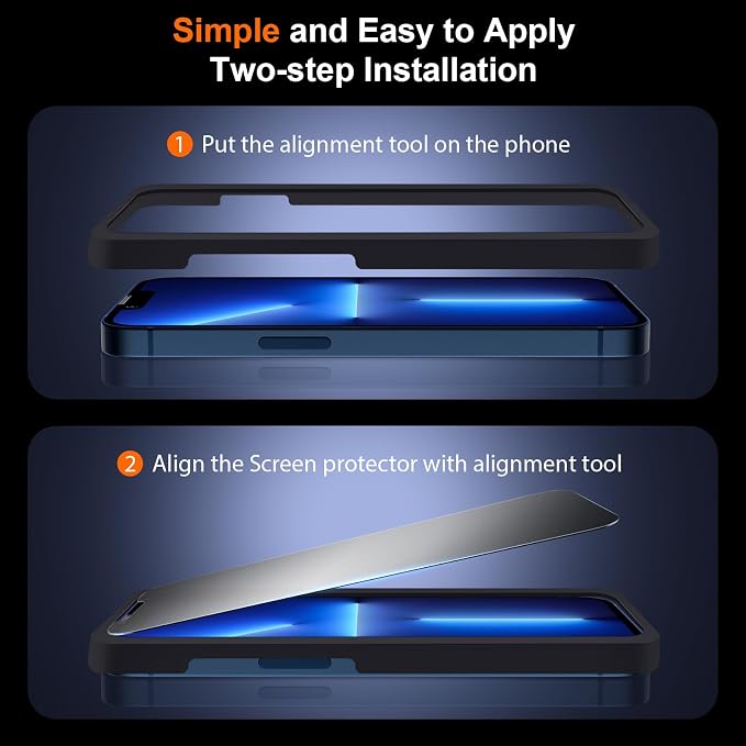 [2 Pack] Matte Privacy Glass Screen Protector Designed for iPhone 11 / iPhone XR Anti-Glare Anti-Fingerprint Install Frame 9H Tempered Glass