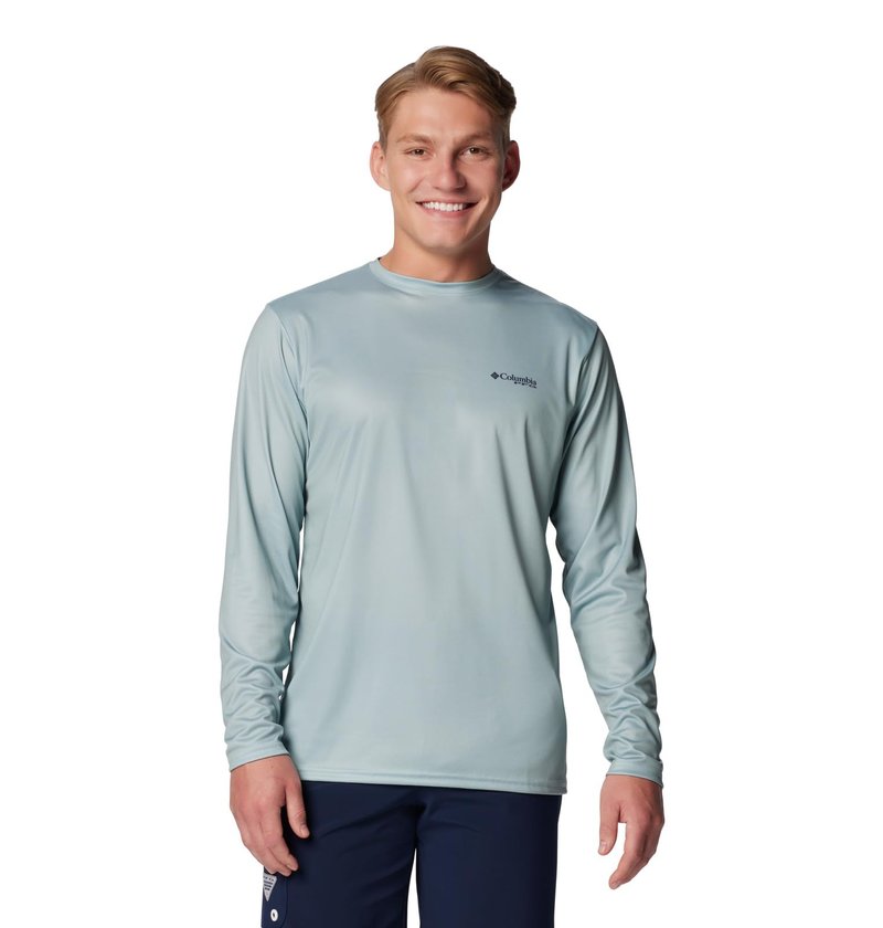 Columbia Men's Terminal Tackle PFG Blackline Long Sleeve, Crushed Blue/Blackline Trout, X-Large
