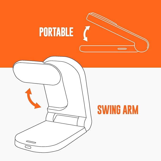 STM ChargeTree Mag: 3-in-1 MagSafe Wireless Charging Station for iPhone 16, 15, 14, 13, & 12 Series, Apple Watch, and AirPods - Foldable and Space-Saving Dock - Black