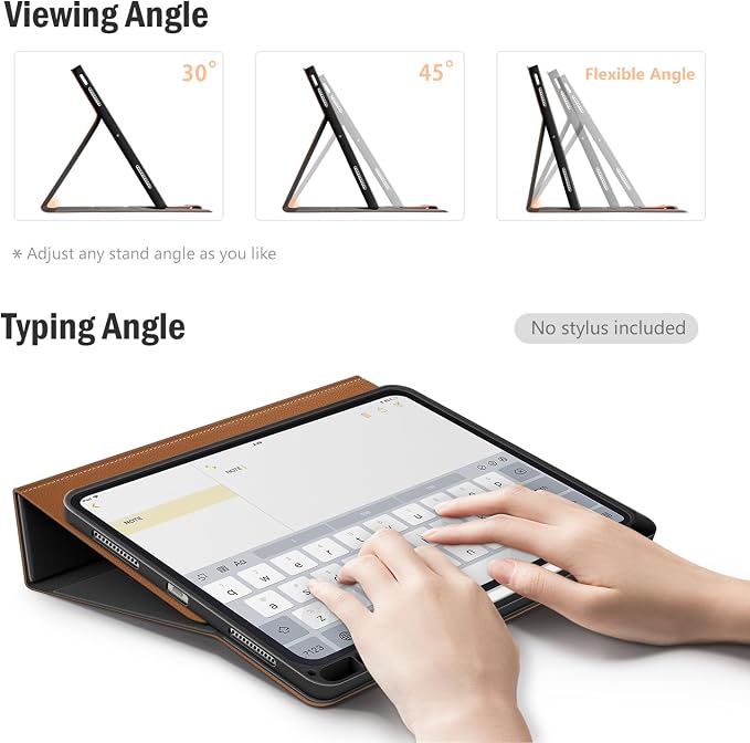 Antbox Case for iPad Air 11-inch M4/M3/M2 (2026/2025/2024) iPad Air 5th/4th Generation 10.9'' Vegan Leather with Pencil Holder Typing Angle Auto Sleep/Wake Muti-Stand (Black)