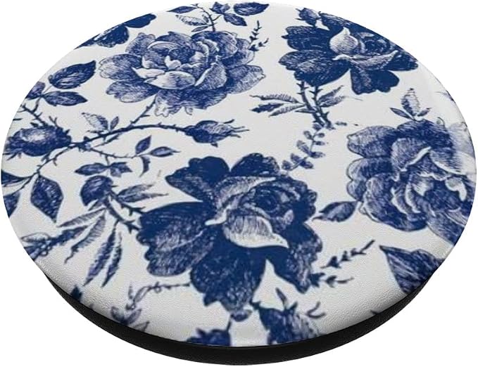 BLUE &amp WHITE ROSE PopSockets Adhesive PopGrip