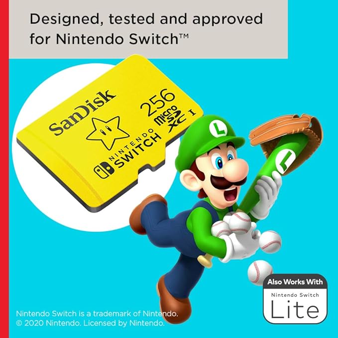 SanDisk 256GB microSDXC-Card, Licensed for Nintendo-Switch - SDSQXAO-256G-GNCZN