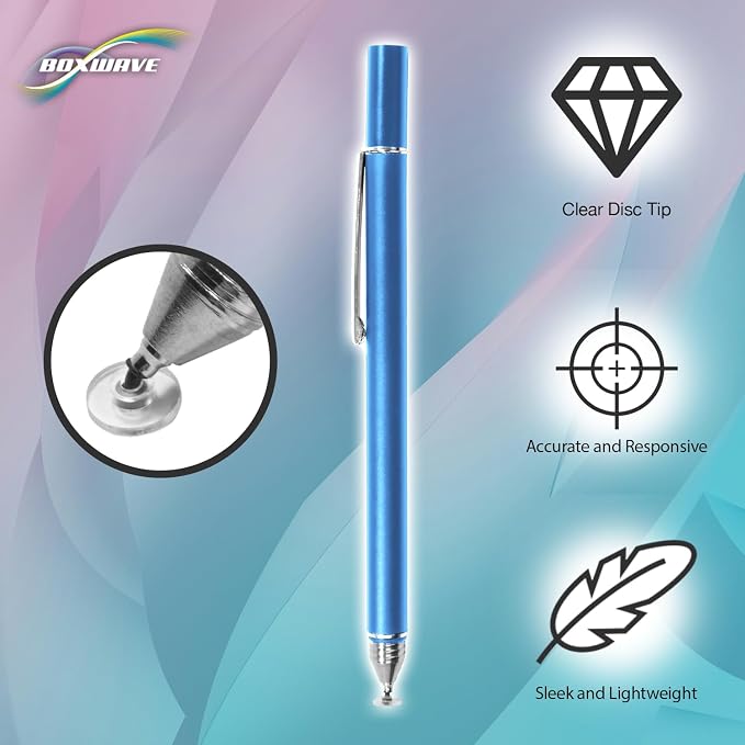 BoxWave Stylus Pen Compatible with Dell Latitude 7320 2-in-1 - FineTouch Capacitive Stylus Super Precise Stylus Pen - Lunar Blue